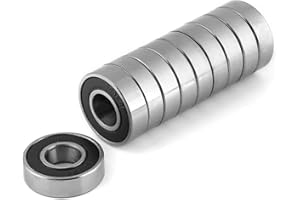 Haosie 10 Pièces Roulement a Bille, 12x28x8 mm 6001-2rs Ball Bearings, Roulements de Skateboard à Rainure Profonde Scellé en Caoutchouc Convient Aux Machines Industrielles