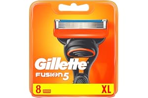 Gillette Fusion 5 Rakbladsrefiller För Män, 8 st, Med Antifriktionsblad För Upp Till 20 Rakningar Per Refill