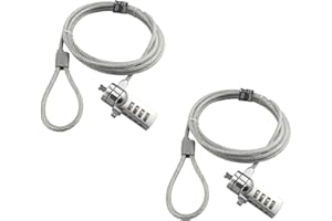AOMGD 2 Pcs 6-Foot Kensington Laptop Lock Universal Notebook Combination Lock Security Cable 4 Digit Password Protections and Theft Deterrent for Most Notebooks, Desktops, Projectors, LCD and Plasma