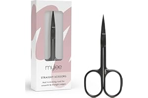 Mylee Straight Edge Scissors – Professional, Sleek, Matte Black, Stainless Steel, Salon-Quality Nail Scissors for Precision Trimming of Nail Edges and Creating Straighter Shapes
