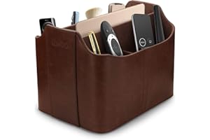 LONDO Skórzany organizer na pilot zdalnego sterowania i pojemnik z gniazdem na tablet