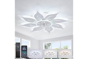 ‎YUNLONG YUNLONG Deckenventilator mit Beleuchtung und Fernbedienung App Leise, 75 cm Led Lampen Deckenlampe mit Ventilator Weiß, 106W, 8600Lm, Dimmbar, Reversibler DC Motor, für Schlafzimmer Wohnzimmer, Küche