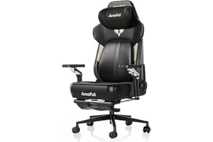 AutoFull M6 Ultra 2.0 Sedia Gaming Ergonomica | Sedia da Gioco con Funzione Massaggio, Braccioli Meccanici a 720°, Supporto Lombare Adattivo, Cuscino Poggiatesta Regolabile | Con Poggiapiedi in Pelle