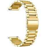 Microsonic Samsung Galaxy Watch Active 2 40mm i&ccedil;in Metal Stainless Steel Kordon Gold [Galaxy Watch Active 2 40mm ile Uyumlu K