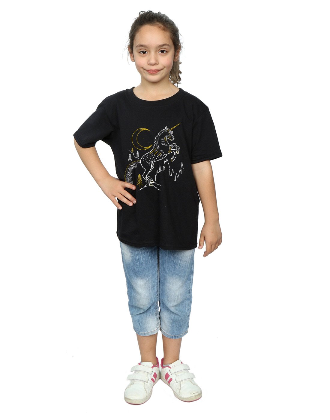 Harry-Potter-Mdchen-Unicorn-Line-Art-T-Shirt