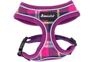 ALLPETSOLUTIONS All Pet Solutions All Pet Solutions Dog Puppy Harness Soft Adjustable Reflective Comfortable Vest (Small, Purple Tartan), S