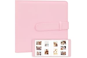NISELITY 360 Pockets Photo Album for Fujifilm Instax Mini Camera, Polaroid Camera, for Fujifilm Instax Mini 11 12 9 40 Evo Liplay 8 7+ Instant Camera (Pink)
