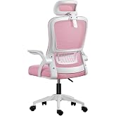 Office Chair, Gaming Chair, Ergonomic Desk with Headrest, Adjustable and Lumbar Support | Breathable Mesh Backrest | 90&deg; Flip