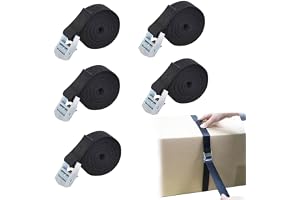 HOOTO 6 Pcs Lashing Strap 2.5cmx3M, Cam Buckle Tie Down Straps Heavy Duty Secure Straps up to 100KGS Capacity for Bicycles, Motorcycle, SUP, Kayak, Canoe, Trailer, Cargo, Truck, Luggage