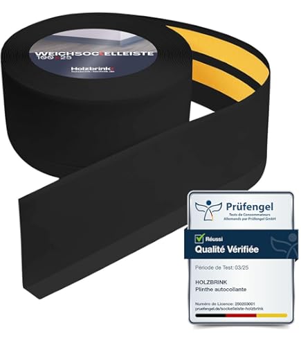 YushengTai PVC Plint, Flexibele zelfklevende Plinten, PVC Zachte Plint Zelfklevend, Zachte Pvc-Plint, Flexibel Plakband Geschikt Voor Keuken en Badkamer (50mm x 20mm x 6M, Wit