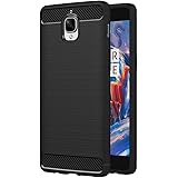 AICEK OnePlus 3/ OnePlus 3T Case, Black Silicone Cover for One Plus 3/ One Plus 3T Bumper Covers OnePlus 3T Black Carbon Fibe