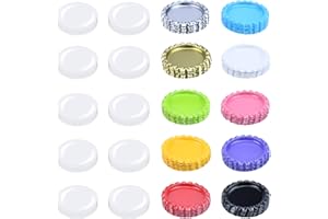 ENENES 50 tappi a corona e 50 tappi per bottiglia appiattiti, in resina epossidica, per artigianato, fiocchi, magneti, portachiavi, ciondoli e medaglie