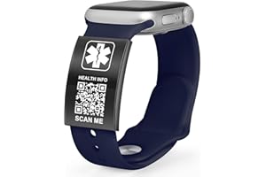 Theluckytag - Pulseras médicas unisex con código QR, pulsera de emergencia médica, pulsera de silicona impermeable para muñecas de hasta 22,9 cm, más espacio e información
