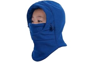 VSREI Gorro de Esquí para Niños/Niñas Balaclava, Bufanda de Invierno, Forro Suave de Algodón 5 en 1, Gruesas y calentitas orejeras elásticas ajustables, Válido para Niño y Niña (3-14 años)