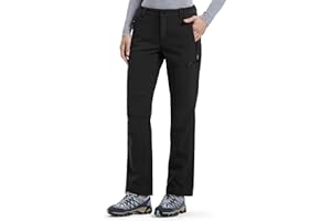 Outdoor Ventures Damskie spodnie softshellowe, zimowe spodnie trekkingowe, spodnie outdoorowe, wodoszczelne, wiatroszczelne spodnie narciarskie, ciepłe spodnie trekkingowe z podszewką