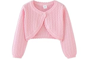 imKutie Baby Girl Bolero Cardigan Shrug, Girls' Long Sleeve Button Knitted Cardigan for 1-6 Years