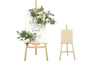 JUPITOR Easel Stand for Wedding, Easel Display Stand 59" Canvas Stand for Painting Wedding Poster, Wedding Welcome Sign with Stand, Wedding Table Plan Board, Wooden Easel Stand for Painting, Art Poster Easel