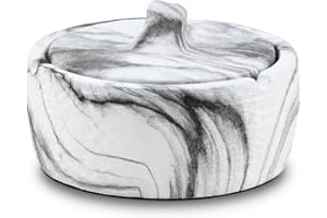 YoHyien Cendrier Exterieur de Table en Ceramique, Cendrier avec Couvercle Anti-Odeur et Anti-Vent, Cendrier Fermé pour la Terrasse, le Jardin, la Maison et le Bureau (Gris)