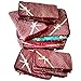 Kuber Industries Maroon 3 Layered Quilted Printed Transparent Multi Saree Cover (10-15 Sarees Capacity) - Set of 5 RS.629.00