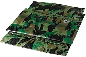 VERDELOOK | Telo Occhiellato Multiuso 2x6 m, 90 g/m², Mimetico, per Coperture e Stoccaggio Edilizia, Telo per Protezione