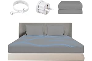 ‎HUNAIGEE HUNAIGEE Erdungs-Spannbetttücher Erdungsbettlaken 100x200x25cm Erdungs-Spannbettlaken mit 4,6m EU Erdungskabel leitfähige Silberne Faser-Erdungsmatte Erdungprodukt für Besseren Schlaf Gray