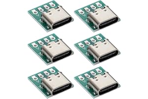 Greluma 6 Pz Connettore da 16 pin TYPE-C a adattatore per scheda PCB da 2,54 mm, da USB C a DIP 4 pin per la ricarica e la trasmissione dei dati