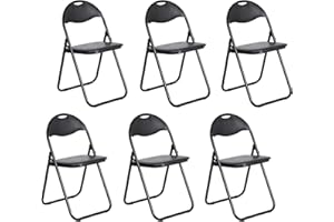 LuxNook Dev Lot de 6 chaises pliantes confortables pour cuisine, bureau, extérieur, jardin