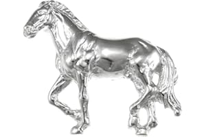 Alexander Castle 925 Sterling Silver Horse Brooch for Women - 34mm x 30mm Silver Brooch Pin with Jewellery Gift Box