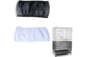 TSLRSA 2 Pcs Vogelkäfigabdeckung, Vogelkäfigschürze, Vogelkäfignetz, Nylon-Netz-Vogelkäfigabdeckung - Erweiterbar, für Vögel mit belüftetem staubdichtem Papagei Verstellbarer Umfang 88-166 cm