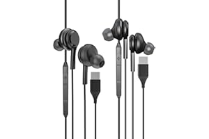 ZOYUZAN Wired Earbuds Type C Jack Earphones USB C Headphone with Microphone (2Pack)Compatible for Samsung Galaxy S20 S21 S22 S23 Ultra Note 10 Note 20 Z Flip Fold S10 Chromebook Computer Gaming Laptop Headset