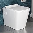 InArt Ceramic P-Trap Floor-Mounted Commode - European Style, White, with Soft Close ABS Seat Cover, Elegant Finish for Home & Commercial Use White