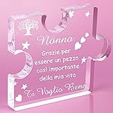 PulangRen Regalo Nonno, Regalo Nonno Compleanno, Puzzle a Blocchi in Acrilico Inciso, Regalo per Nonno, Idee Regalo Nonno, Re