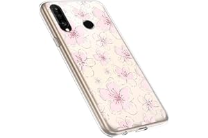 MoreChioce kompatibel mit Huawei P30 Lite Hülle,Huawei P30 Lite Handyhülle Blume,Ultra Dünn Transparent Weiche Silikon Schutzhülle Clear Crystal Rückschale Tasche Defender Bumper,Blumenzweig #32