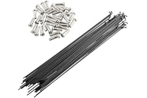 QQY Lot de 36 rayons de vélo en acier inoxydable 14G J Bend en acier avec embouts 76-305 mm