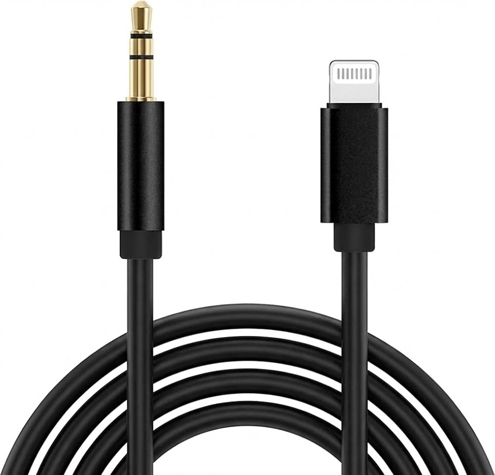 Hadron Lightning to 3.5mm Aux Ses Kablosu, 1 Metre, Apple iOS Uyumlu Dönüştürücü (Siyah)