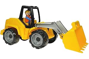 Lena 04412 - Truxx Schaufellader, ca. 37 cm und Spielfigur, Blau, Silber