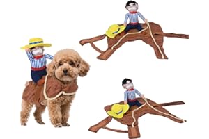 Kungfu Mall 1PC Halloween Pet Costumes Dog Costumes Christmas Cowboy Dog Clothes, Pet Riding Transfiguration of Cowboy Rider Style for Halloween Christmas Decorations Small Pets Birthdays Festivals(M)