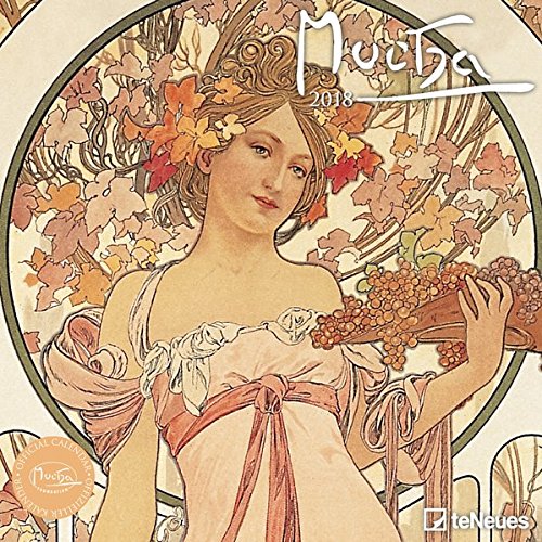 Mucha 2018 - Kunstkalender, Broschürenkalender, Wandkalender, Art Noveau - 30 x 30 cm