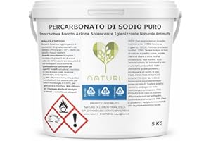 Naturii Pure Sodium Percarbonate for Laundry Stain Remover Whitening Sanitizing Natural Anti-Mould Active at 40°C Multi-Purpose Additive for Washing Machine and Soaking