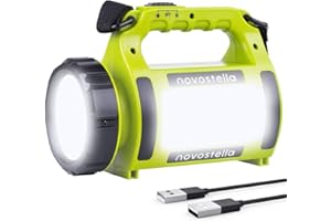 NOVOSTELLA Rechargeable LED Torch, Multi-Functional Camping Light, Waterproof Outdoor Spotlight Searchlight, High Power Beam Flashlight, 650lm Lightweight Lantern