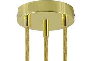 creative cables - Kit Rosace métallique cylindrique à 3 Trous - Cylindrique, Laiton