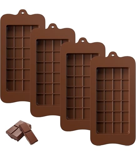 Stampi Silicone Per Cioccolato 2 Pezzi - Forma Tavoletta, Rosso, Per Dolci Fatti In Casa - Foto 6