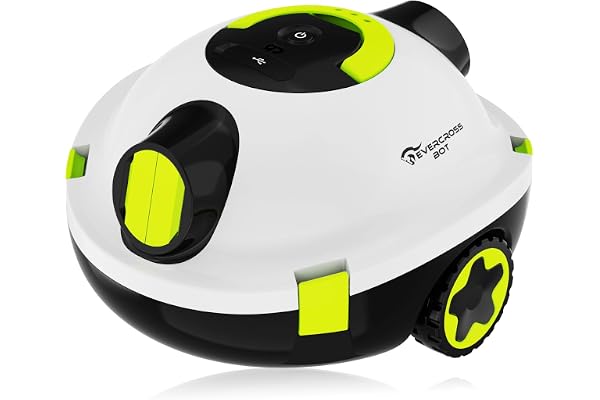 EVERCROSS BOT Y10 Robot Piscine, Robot Piscine sans Fil pour Le Nettoyage des Sols, Robot pour Piscines Hors Sol 100Min &120㎡, Stationnement Automatique, Robot Aspirateur Piscine Filtre 180μm (Blanc)