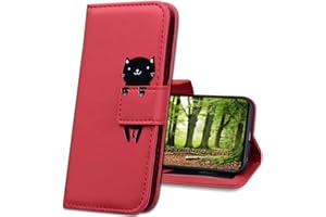 IMIRST Funda para Huawei P Smart 2020, Creativo Linda Dibujos Animados Animal Billetera Carcasa Funda Libro de Cuero con Tapa Magnética Carcasa para Huawei P Smart 2020. HM Red Cat