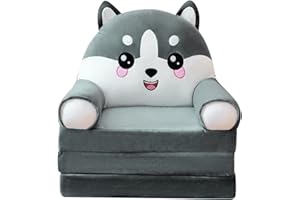 ASHLEYZJ (Nur Sofabezug Keine Baumwollfüllung）Ausklappbarer Stuhlbett für Kinder Plüsch Kindersofa Rückenlehne Sessel 2 in 1 faltbares Kindersofa niedliches aufklappbares Schlafsofa für Wohnzimmer Kissen Couch