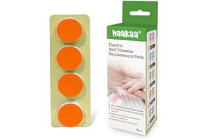 haakaa Electric Nail Trimmer Replacement Pads Baby Nail Trimmer Heads for Standard Baby Nail File, Suitable for 12 Months+, Orange