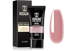 ROSALIND Poly Nail Gel Ricostruzione Unghie 60ml, Cinnamon Pink UV Gel Extension Unghie DIY, Poligel per Professionale, Principiante, Regalo per le amanti delle unghie