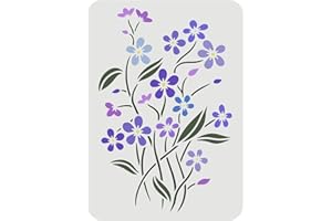 FINGERINSPIRE Forget-Me-Not Stencil 29.7x21cm Flowers Drawing Painting Stencils Plastic Bouquet Stencils Rectangle Reusable Floral DIY Home Decor Stencil for Wood Floor Wall Window Decor