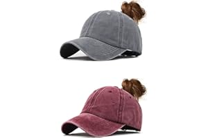 Joligiao Homme Femme Casquette de Baseball Chapeau Queue De Cheval Chapeau de Soleil Lavé Casquetteavec Réglable Respirant pour Femme Outdoor Sport Cap 1/2 pièces