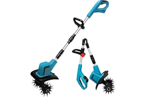 UOEONR Akku-Bodenhacke für Makita 18V Batterie,550W Gartenfräse akku,15 cm Bodenbearbeitungstiefe,20 cm Bearbeitungsbreite,360RPM,Frästiefe Gartenfräse mit Verstellbarer Zusatzgriff (Ohne Akku)